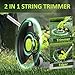 JAGROM Electric String Trimmer Cordless with 2x2.0Ah Battery, 20V Battery Powered 12-inch Lawn Mover & Edger Lawn Tool with Charger, Powered Grass Trimmer with 8pcs Spool Line for Yard, Garden, Green