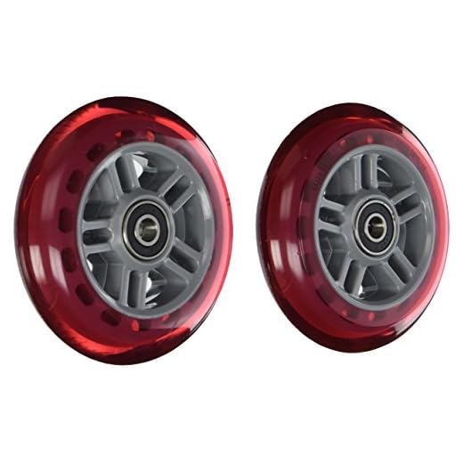 Razor Scooter Replacement Wheels Set with Bearings - Red