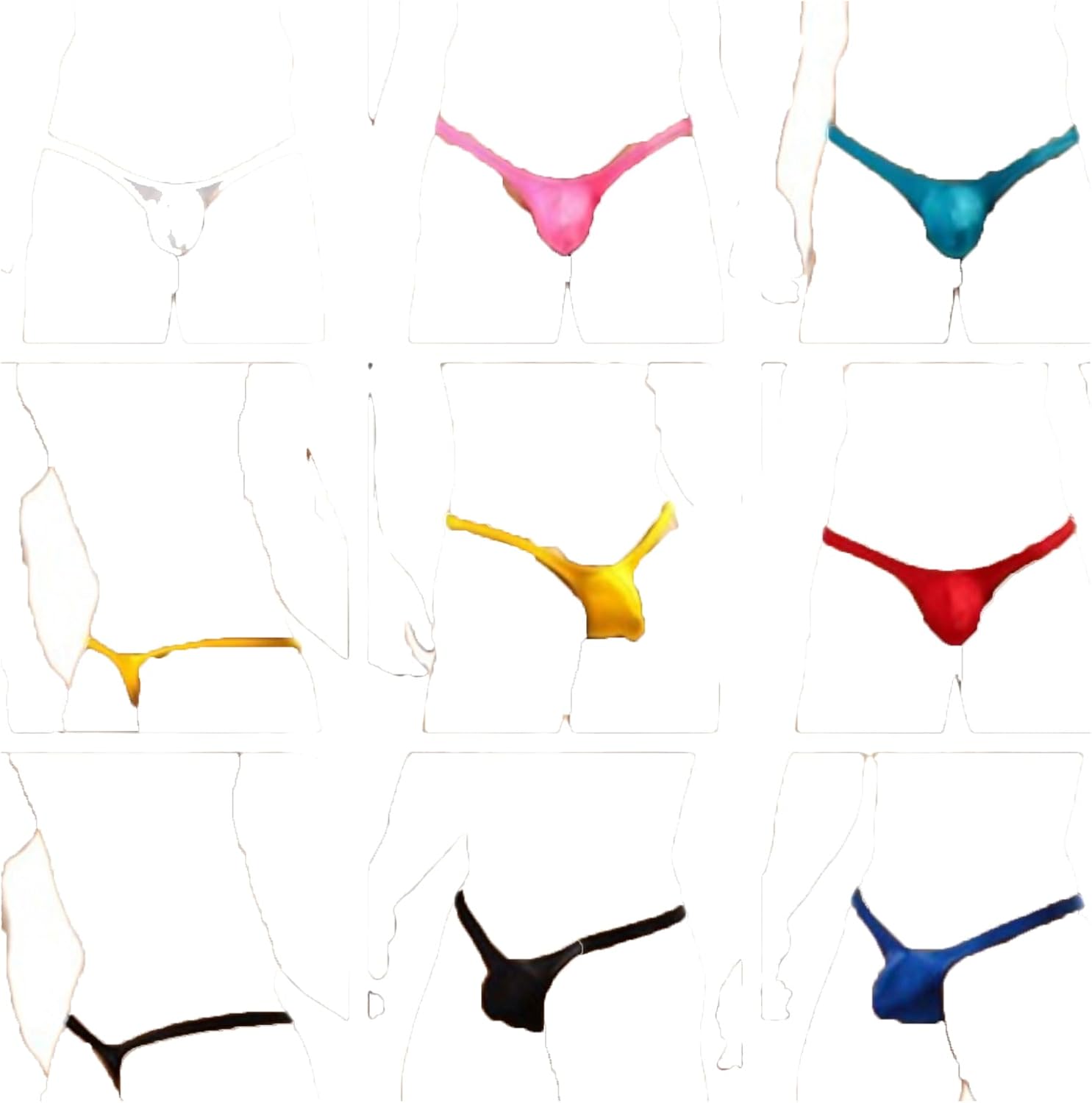 Mens Thong Sexy U-convex Panties Solid Low-waist Lingerie Thongs Briefs Pouch Underwear Male Sissy G-string