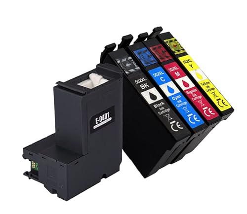 DOGEPRO 04D1 C13T04D100 Caja de mantenimiento y cartuchos 502XL Compatible con Epson Expression Home XP-5100 5105 5150 5155 , 04D1 C13T04D100 Cover