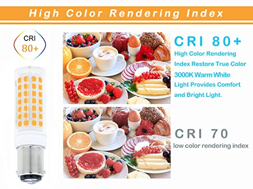 Lamsky Ba15D Led Bulbs 6W Dimmable 120V,B15 Double Contact Bayonet Base,Soft Warm White 3000K,60W Jd Type T3/T4 Halogen Equivalent Replaces For Pendants Ceiling Fans Sewing Machine Light(6-Pack) #TOP5