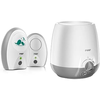 reer 50040 Neo Digital Baby Monitor - 100% Tapping Proof, Low Radiation &amp; Simply Hot Baby Food Warmer for Bottles and Jars, w
