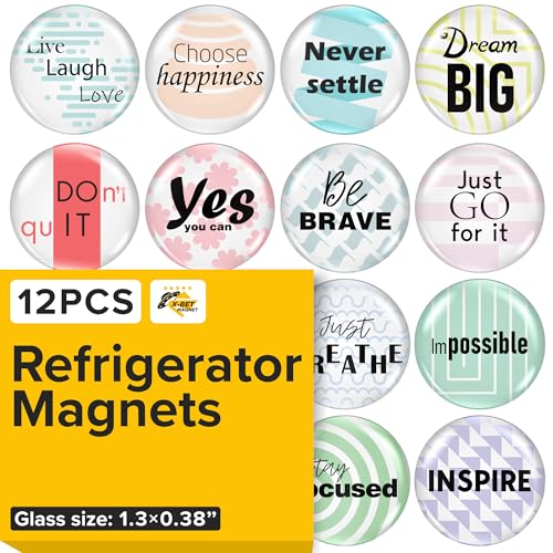 Stylish Fridge Magnets in 25 Unique Multipack Themes - Glass Design, Perfect for Organization, Lockers, & More