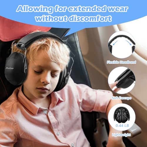 Image of ProCase Noise Cancelling Headphones for Kids Toddler, SNR 27dB Noise Reduction Ear Muffs, Hearing Protection for Monster Jam, Concerts, Fireworks, Shooting, Air Show, Autism Sensory Needs -Black