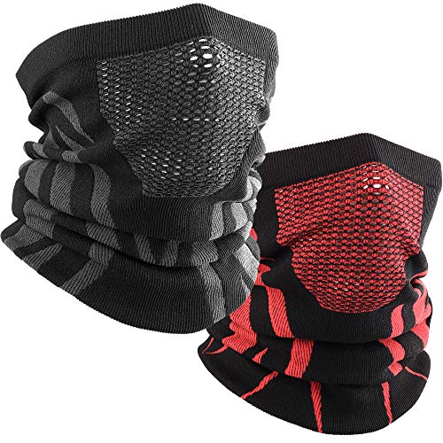 WTACTFUL 2 Stück Schlauchschal Herren Halbe Sturmhaube Motorrad Halstuch Herren Halswärmer Ski Mask Skimaske Halsschlauc Neck Gaiter Motorrad für Winter Laufen Skifahren...