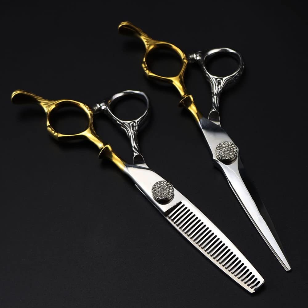 Ciseaux de coiffure et ciseaux a effiler en acier 440C japonais 6 pouces Big Gem pour desepaissir