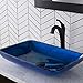 Kraus C-GVR-204-RE-1200MB Arlo & Glass Bathroom Sink, Blue Sink & Matte Black Faucet