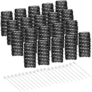 20 Hair Curler Rollers and Plastic Picks for Women and Girls’ Stylish Curls (Black, 2.5 x 0.7 Inch)