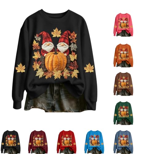 Halloween Sweatshirt for Women Fleece Graphic Crewneck Casual Pullover Tops - image 1