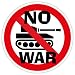Produktbild Aufkleber Verbotszeichen #NoWar NO WAR/Kein Krieg No Tanks Keine Panzer Folie Sticker | Ø 5-30 cm Made in Germany, Größen Name: Ø5 cm
