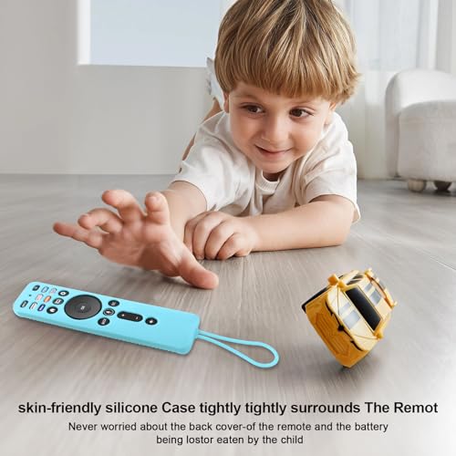 Luminous-Blue-Silicone-XRT260-Remote-Cover-Shockproof-Silicone-Protective-Case-Compatible-with-VIZIO-XRT260-Smart-TV-Controller-with-LanyardUpgraded-Glow-in-Dark-Blue