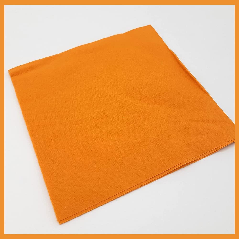 DSTOCK60 - Serviettes de Tables en Papier AIRLAID - Coloris Orange - Lot de 400 Serviettes - Ultra absorbantes, Serviettes de Tables jetables de qualité supérieures
