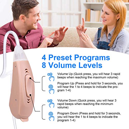 Hearing Amplifiers For Seniors Adult Noise-Cancelling - Digital 312 Batteries Ear Amplifier With Feedback Canceling, Hearing Aid Cleaning Tools Included, Miracle Ear Sound Amplifiers (Left) #TOP2