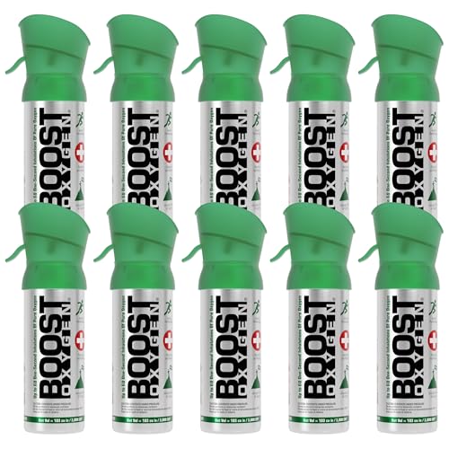 Boost Oxygen Pocket Size Natural 3L Canister | Respiratory Support for Aerobic Recovery, Altitude, Performance & Health (10 Pack)