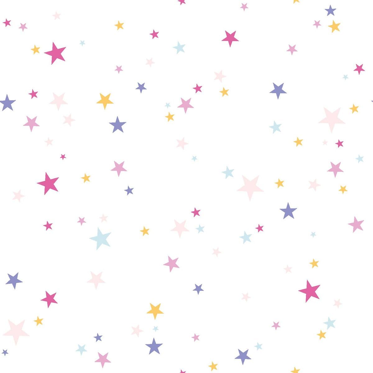 Cotton Fabric Poplin Stars White Pink 1.45 m Width Sold by the Metre Ideal for Clothes, Sweaters and Blankets (145 cm Width)