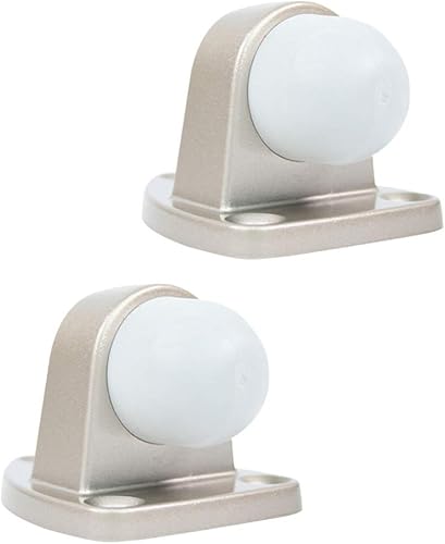 Tope de puerta de suelo con almohadilla de goma, paquete de 2, tapón de puerta en forma de círculo, pared protectora (2.7 pulgadas x 2 unidades,