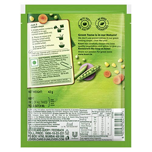 Image of Knorr Classic Mixed Vegetable Soup, 40g / 42g / 50g (Weight May Vary) (Pack of 4)