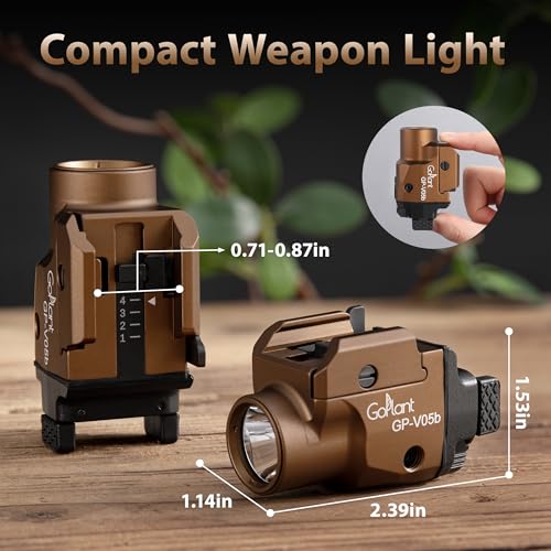 Image of 1500 Lumens Aircraft-Grade Aluminum Compact Pistol Flashlight, Picatinny Flashlights Laser Weapon Light, Subcompact Tactical Pistol Lights,Green Laser Light Combo For Handgun, Rechargeable Gun Laser