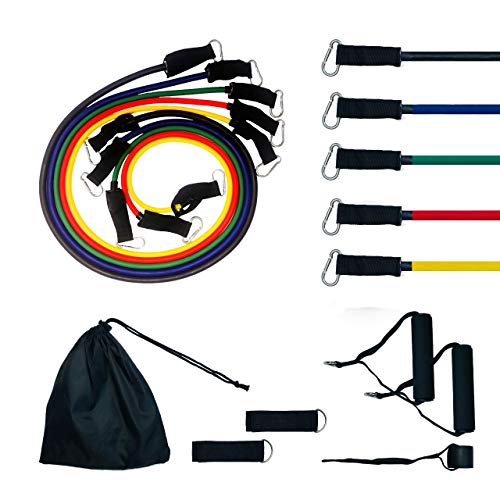 Kit De Elásticos Extensores 11 peças - Treinamento Funcional Pilates