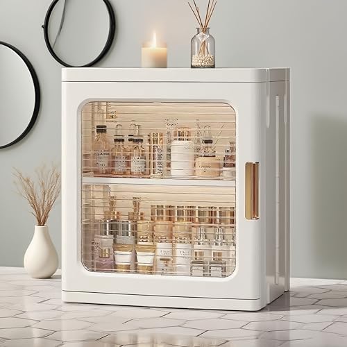 KINDLYF Mini Countertop Storage Cabinet White