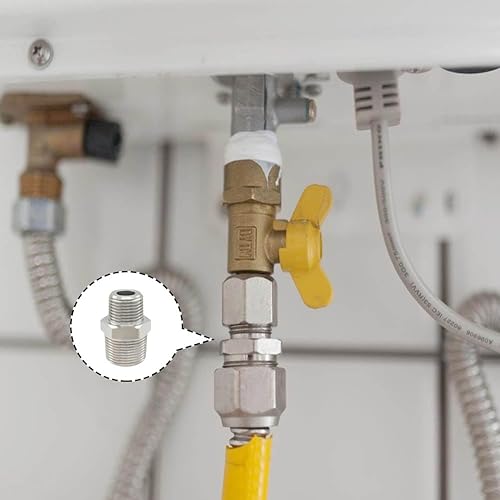 Miniatura 6 de Hooshing 2 pezones hexagonales de 34 "x 12" macho NPT conector reductor de rosca de acero inoxidable 304 accesorios de tubería para aplicaciones de