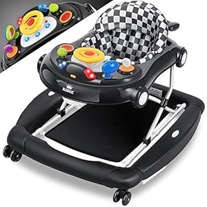 KIDIZ® 4in1 Lauflernhilfe Babywalker Spiel- und Lauflernwagen Gehfrei – Schaukelfunktion Babywippe mit Rollen, Licht, Musik,Spielecenter Esstisch Laufstuhl Laufhilfe babys ab 6 Monaten Klappbar