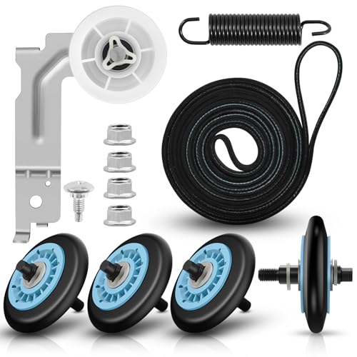 Dryer Repair Kit Replacement for Samsung Drum Roller DC97-16782A Dryer Belt 6602-001655 Idler Pulley DC93-00634A fits DV48H7400EW/A2 DV40J3000EW/A2 DV45H7000EW/A2 DV52J8700EP/A2 DV448AEP DV419AEW