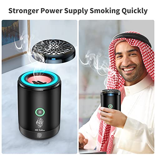 Electric Incense Burner,Portable Usb Rechargeable Aroma Diffuser With 16 Colors Led Lights,Car Smart Electric Incense Burner, Arabian Bakhoor Burner For Home Use #TOP4