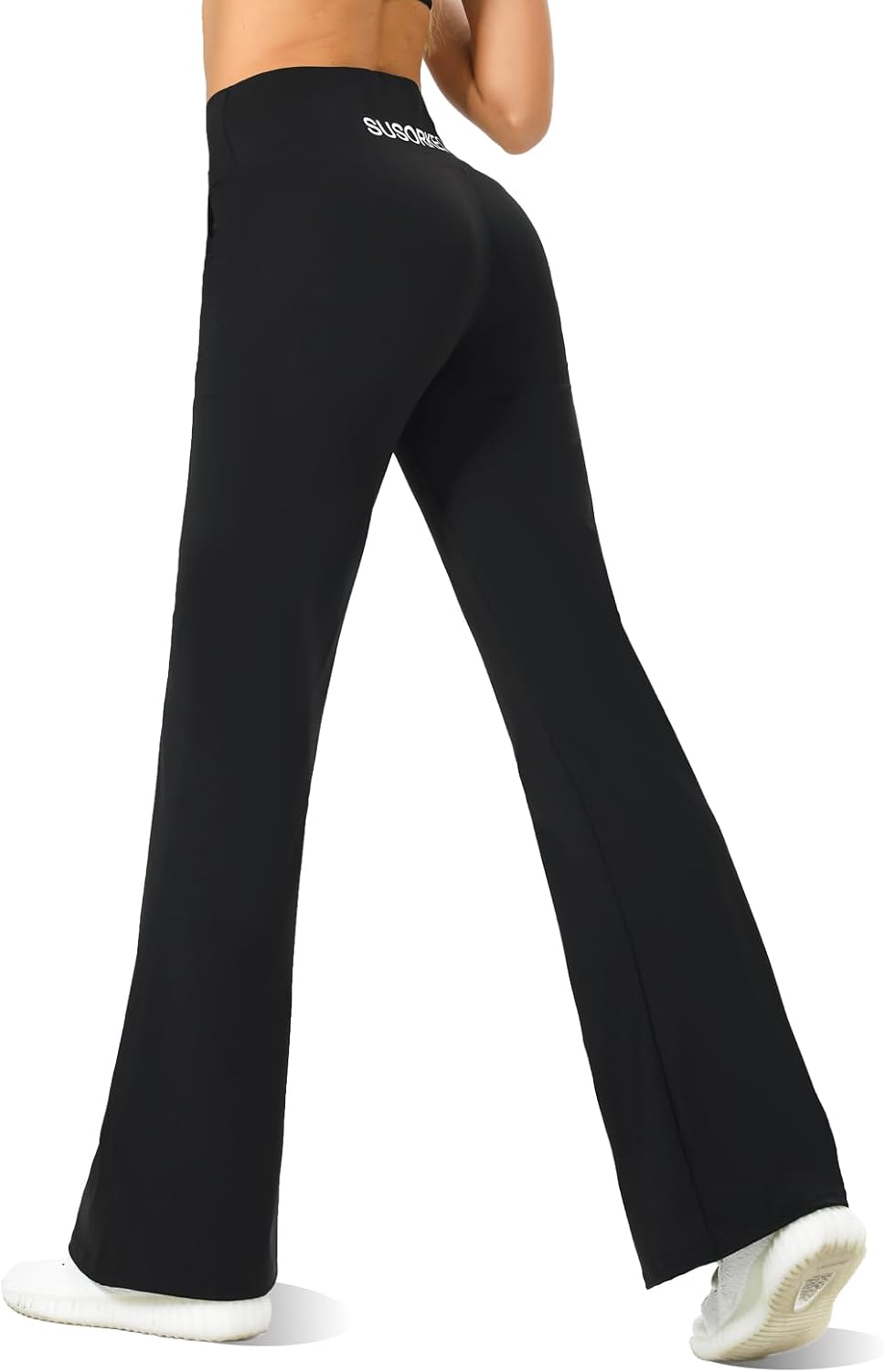 High Waisted Tummy Control Flare Leggings for Women Black Thermal Bootcut Yoga Pants Casual Sweatpants with Pockets