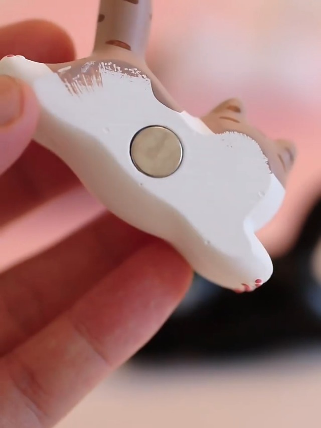 Imán decorativo de refrigerador forma gato siamés miniatura 7