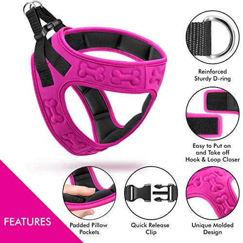 Metric Usa Comfort Fit Dog Harness Easy To Put-On Comfortable Adjustable Step In Soft Padded Dog Vest Harnesses For Small And Medium Dogs Under 30 Lbs, Pink, M, Chest 18-20" #TOP1