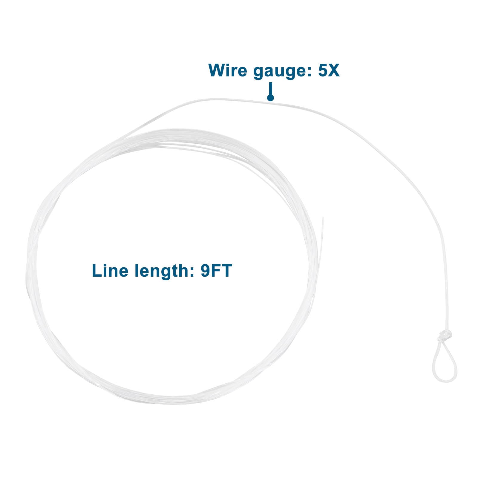 The Lord of the Tools Pack of 5 Fly Fishing Tapered Leader Fly Taper Line Leader Fly Fishing Line with Pre-tied Loop for Freshwater Fishing 5X 9FT - Image 4