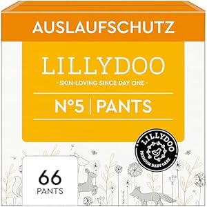 LILLYDOO Baby Windeln Pants - Größe 5 (11-16 kg), Monatsbox (132 Höschenwindeln), Sicherer Auslaufschutz - Hautfreundlich, Weich & Ohne Lotionen für empfindliche Haut, Dermatologisch getestet
