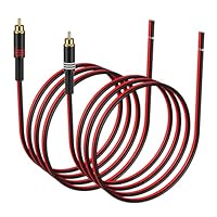 J&D RCA auf Lautsprecherdraht-Adapter, 2er Pack 20AWG 2 m, RCA Male Stecker zu freiem Drahtverbinder Adapter für Lautsprecherkabelreparaturen, kompatibel mit Verstärkern, AV-Receivern