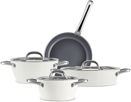 KARACA x Refika Birgül Swiss Crystal Metal Kulplu 7 Parça Tencere Seti