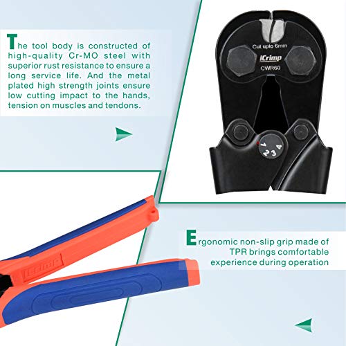 Icrimp CWR Wire Rope Cutter For Upto 6Mm Wire Rope,Bicycle Cable,Aircraft Cable,Copper Cable,Piano Wire thumb #4