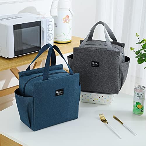 Miniatura 3 de Sacchettoyu Bolsa de almuerzo térmica térmica para mujeres y hombres, bolsa de almuerzo aislada portátil de gran capacidad, bolsa de almuerzo
