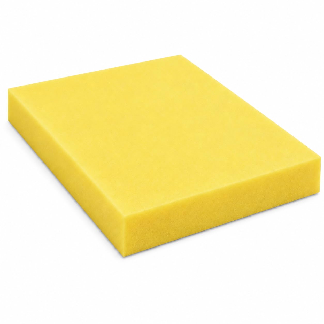 Sleep Wish High Density Foam Sheet Cut to Size, Firm Upholstery Cushion Padding for Sofa, Chair, Bench, Dog Bed, Mattress Topper and DIY Projects, Yellow, Indoor Use Only (4 in, 17 x 17 in)
