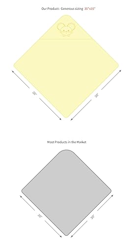 Miniatura 6 de Toalla con capucha para bebés y niños pequeños, 35 x 35 pulgadas, toalla de baño extra suave y grande con capucha, bonita toalla con capucha de