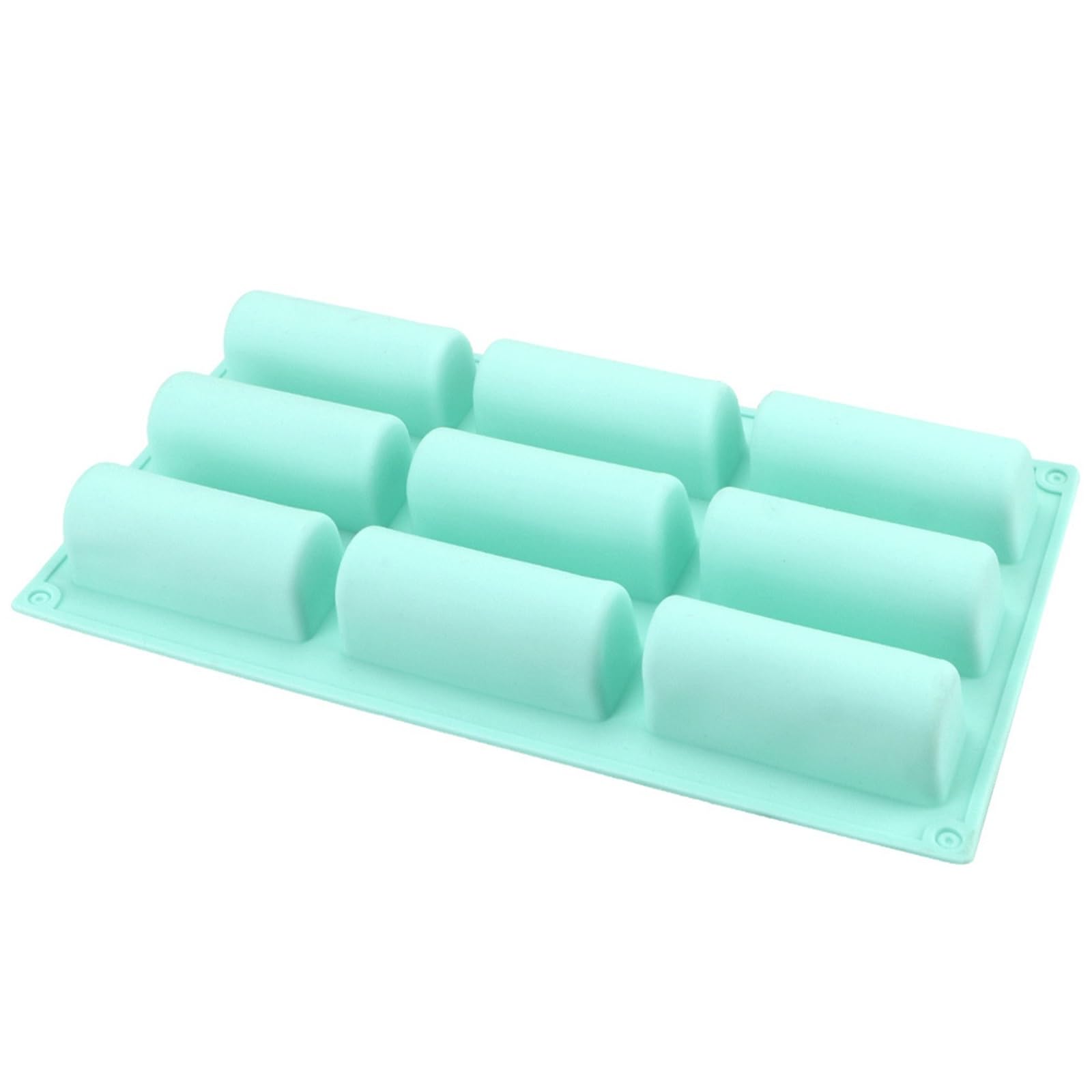Molde de silicona semicilíndrico for tartas, fondant, mousse, dulces, chocolate y pasta goma (2 unidades, 9 agujeros) Para Repostería Y Postres(Green)