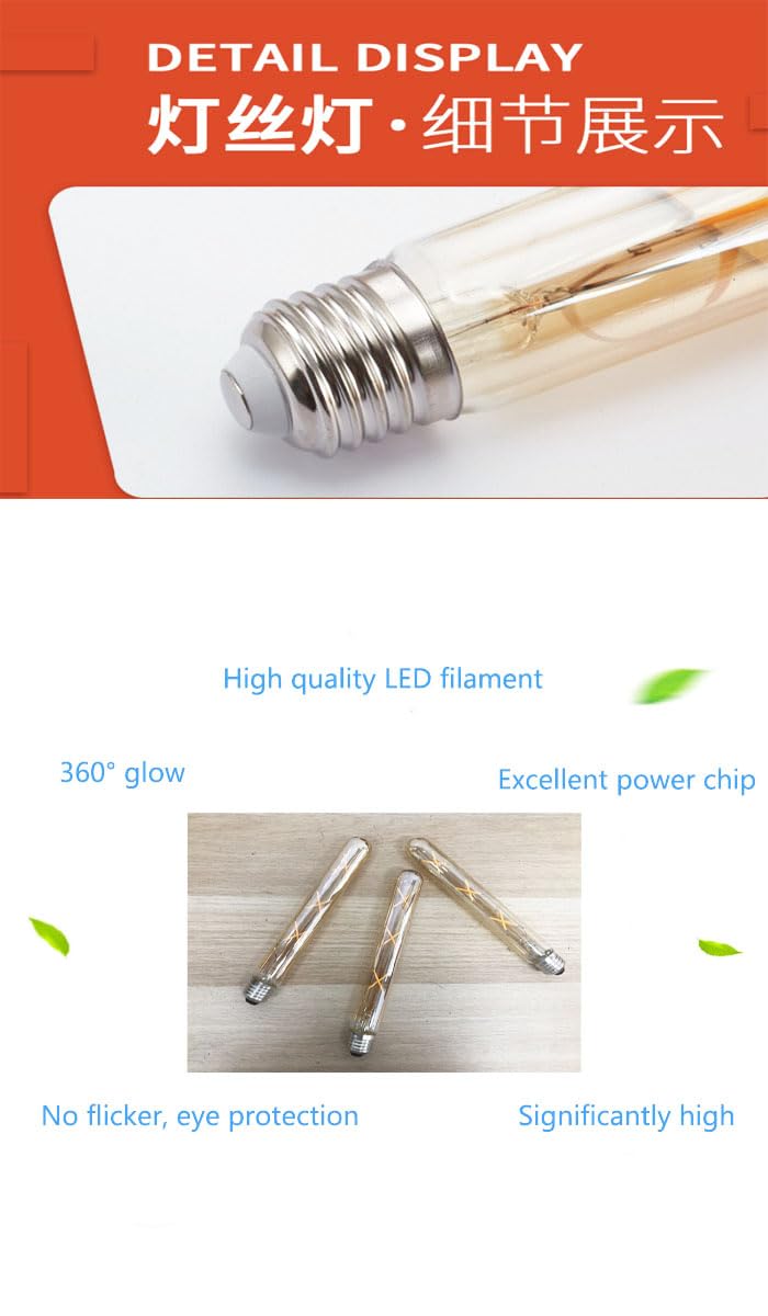 10 Stück Edison Vintage Glühbirne E27, E27 LED Vintage Nicht Dimmbar 6W T30 Retro Glühbirne E27 LED Warmweiss 2700K,Glühbirne E27 Vintage Ideal für Nostalgie und Retro Beleuchtung - Bernstein Glas