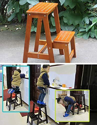 Taburete de escalera plegable DASHADAO de madera para cocina 4