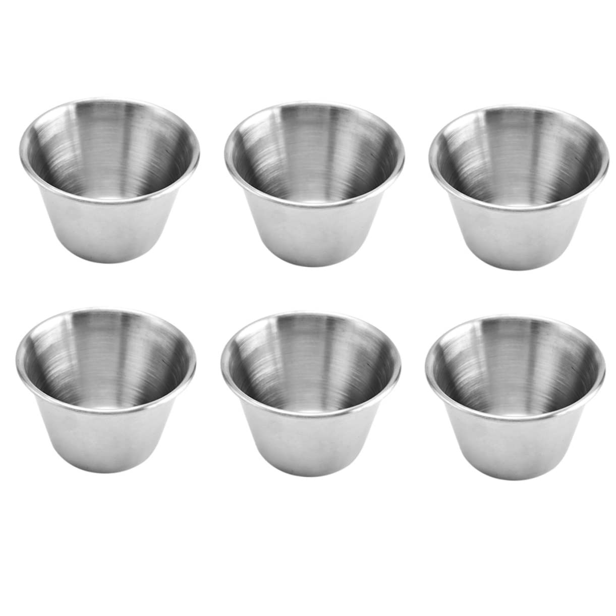 STOBAZA 6pcs Stainless Steel Dipping Sauce Cups Stackable Condiment Bowls for Ketchup Bbq and Salad Dressings for Parties Picnics and Home Dining