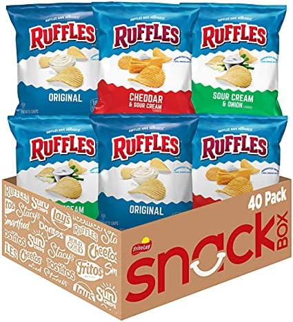 Ruffles Potato Chips Variety Pack, 40 Count (Pack of 1)