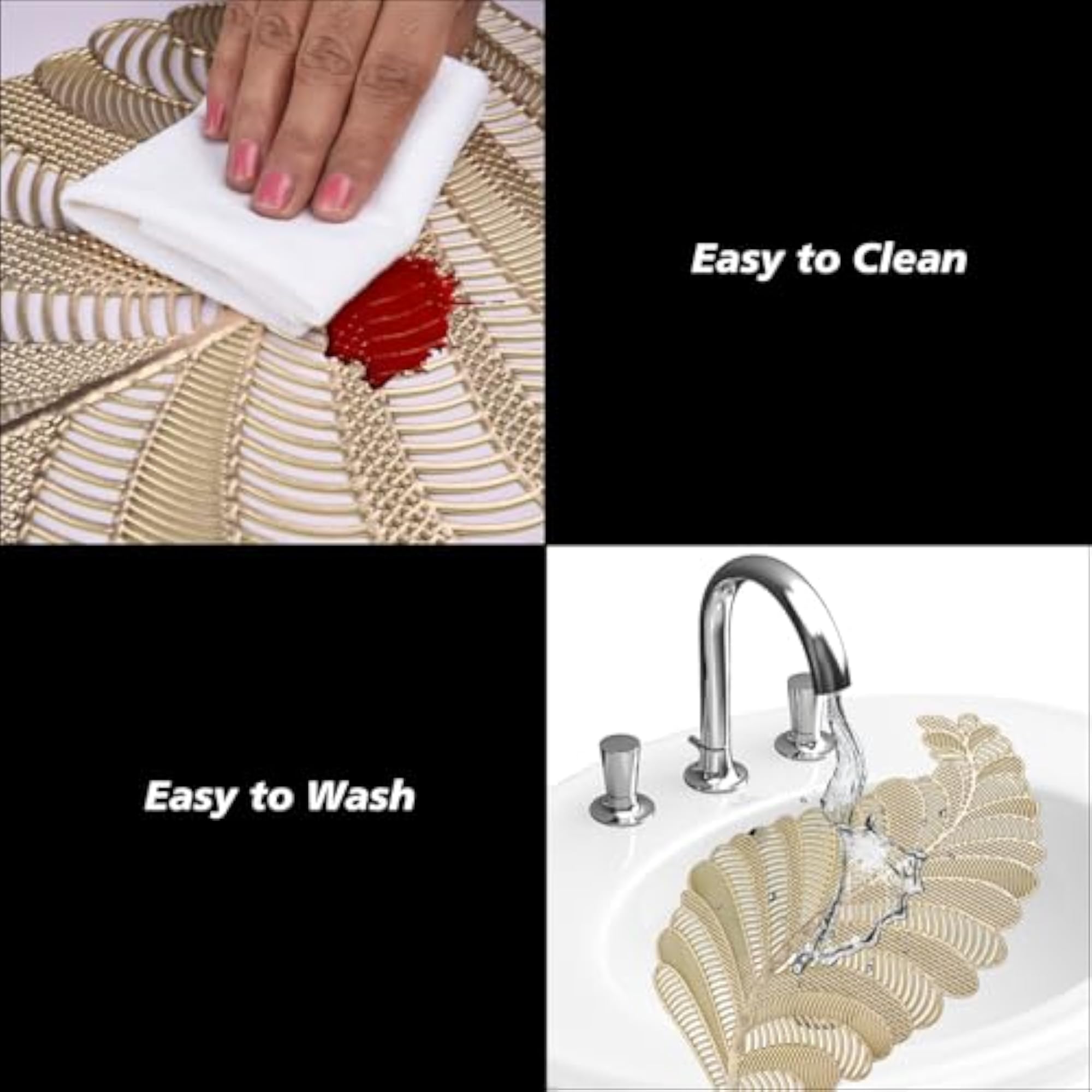 Leaf Shape Dining Table Mat, Easy to Clean