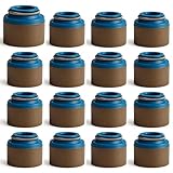 Street Sport Industries 16pcs Rubber Positive Valve Stem Seal - Fits an 3/8" Valve Stem and a .530" Guide O.D., Valve Seals For SBC BBC BBF SBF, Positive Seal