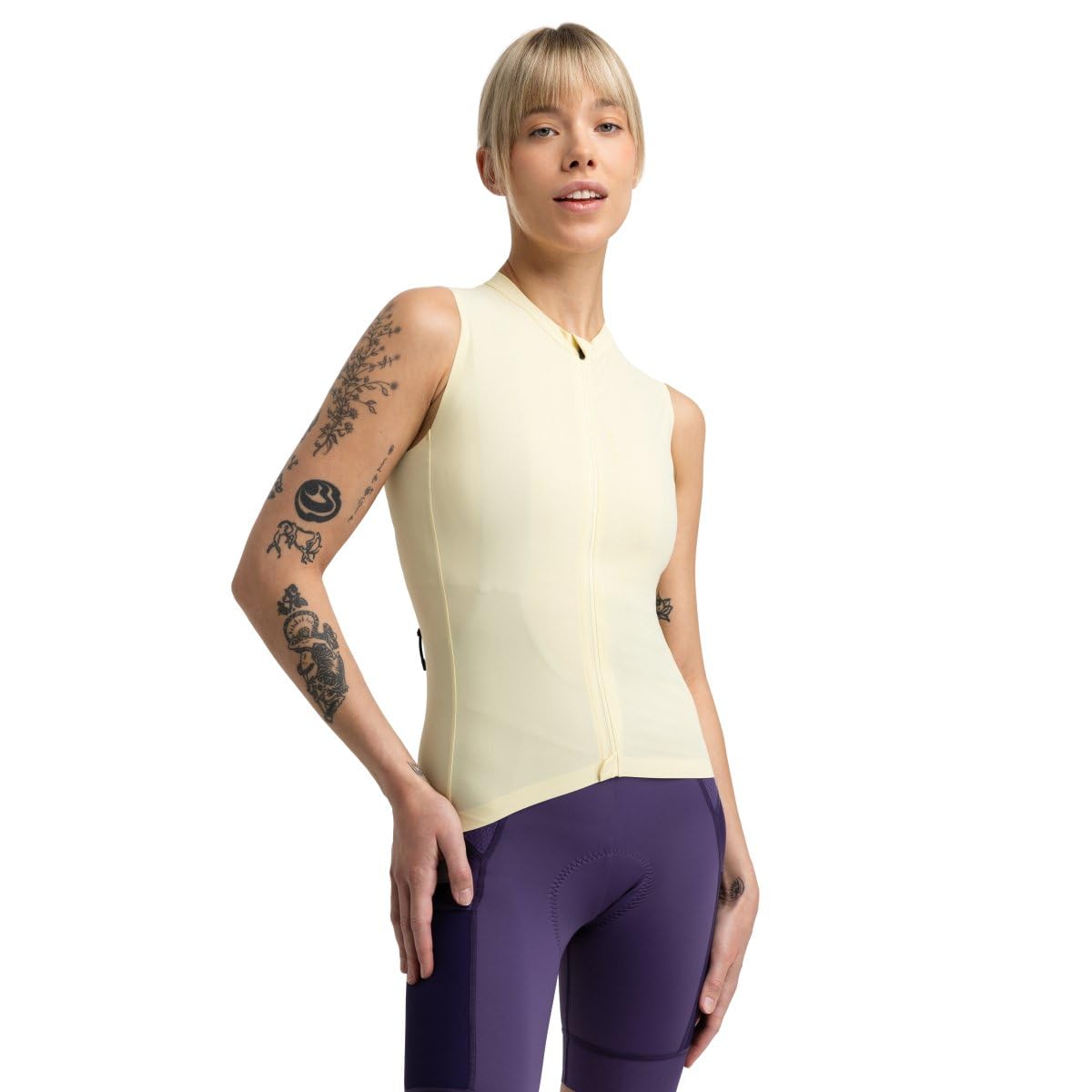 SIROKO Maillot de Gravel sin Mangas Ciclismo GM4 Strata Light Yellow Amarillo