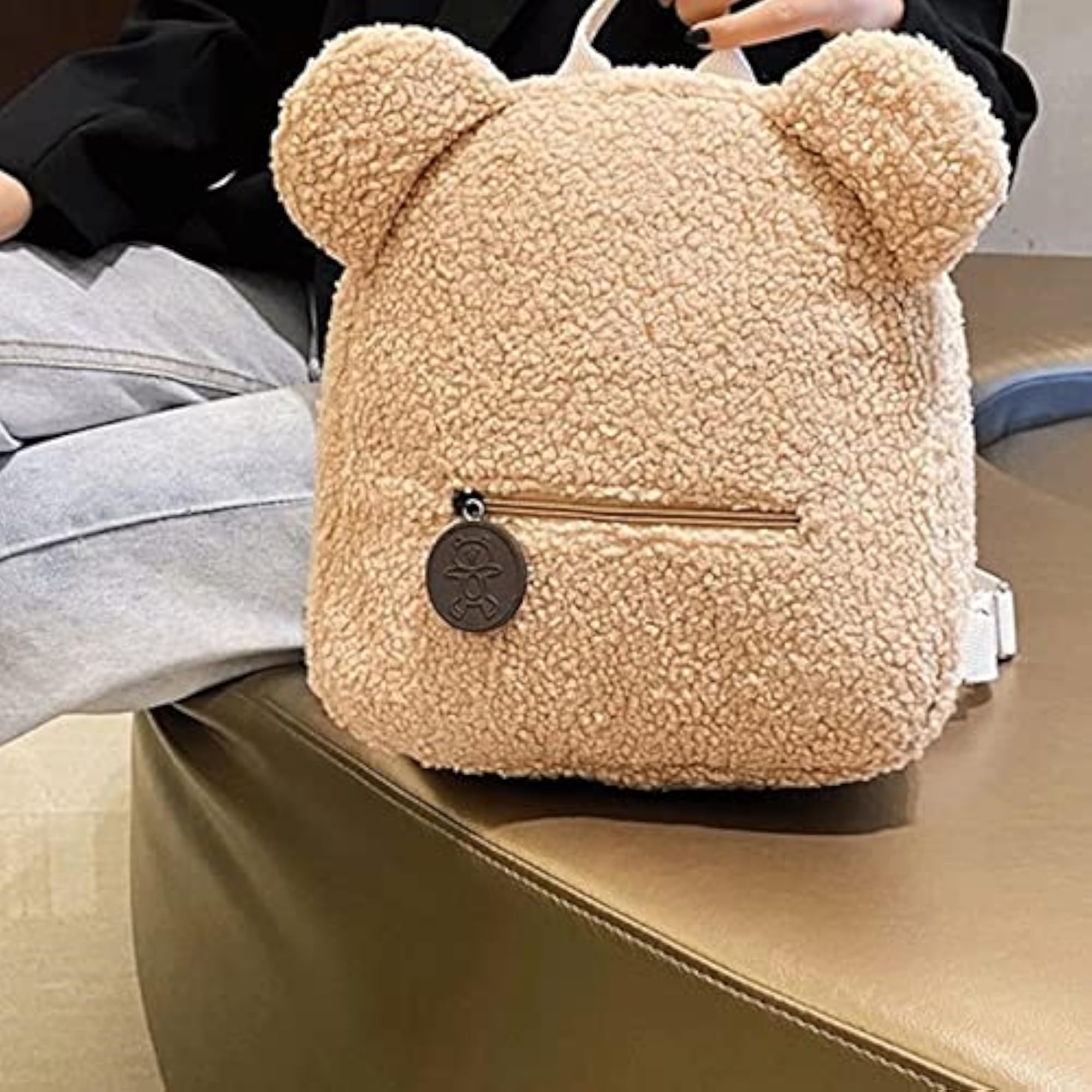 Women's Portable Bear Shaped Shoulder Backpack, Travel