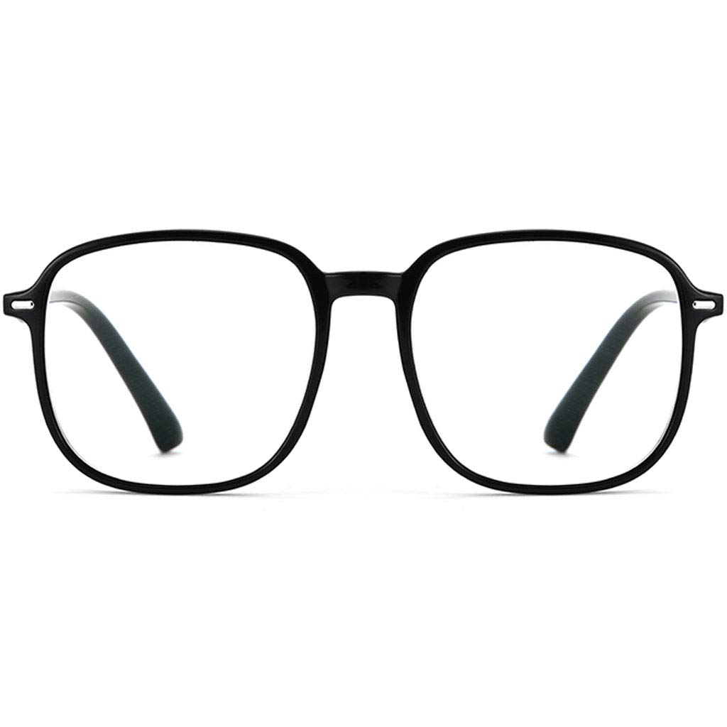 Occhiali da Lettura HD con rettangolo di Lettura con Montatura Ultraleggera TR90 for Montatura Grande Donna Uomo Occhiali da Vista Eleganti Occhiali da Lettura (Color : Black, Size : 1)