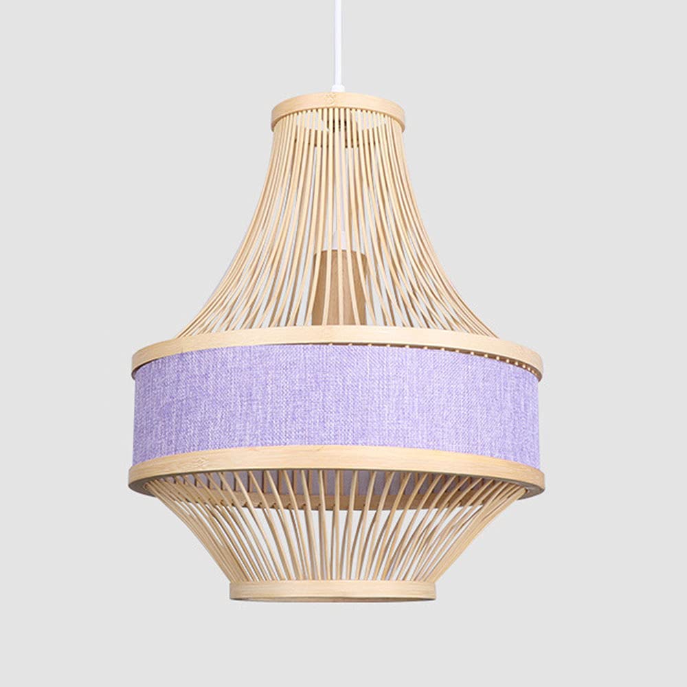 LYMSXAZOU Bamboo Rattan Chandelier Retro Single Light Pendant Corridor Lantern Ceiling Decorative Lighting For Bedroom Study Living Room